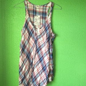 Plaid Pink Republic dressy tank top